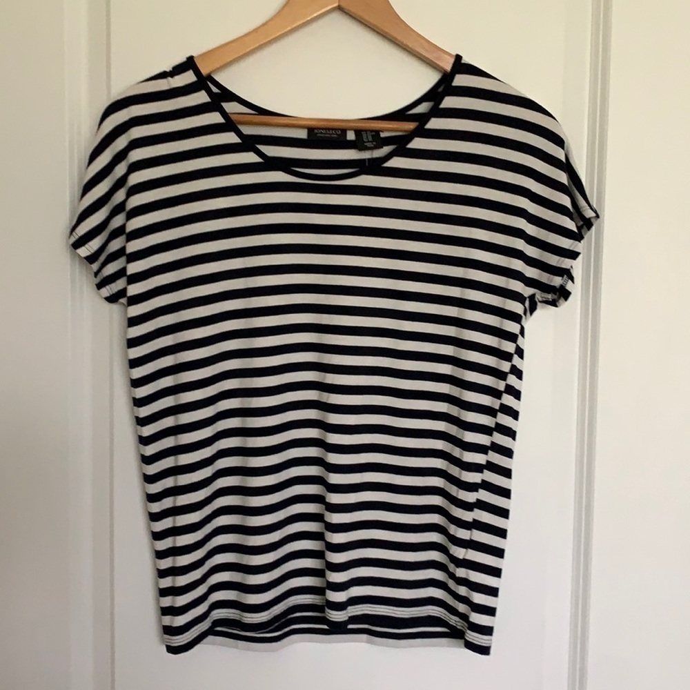 Jones & Co. Women’s Blue/White Striped Top XS
